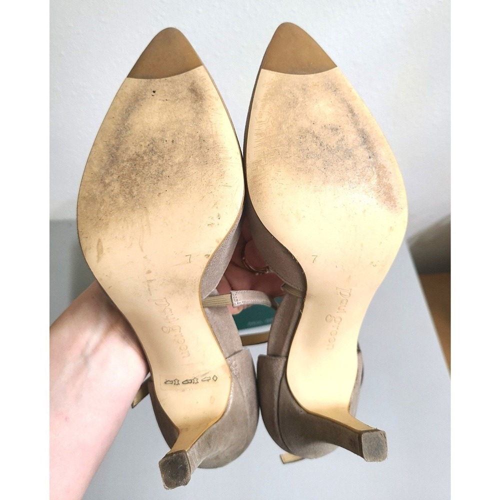 Paul Green Shoes US 9.5 UK 7 Valetta Gray Pointed Toe Stiletto Heels Ankle Strap - Picture 7 of 8